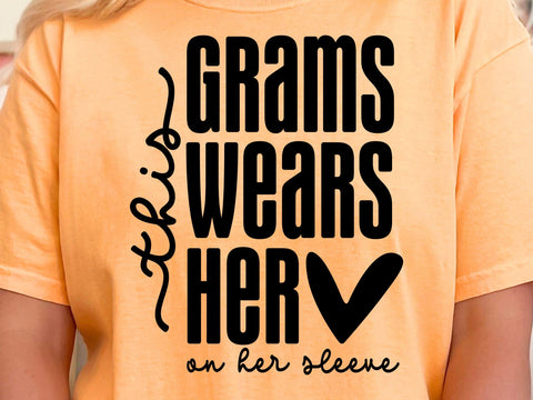 Grams Wears Her Heart SVG: Grandma Shirt Design SVG DesignDestine 