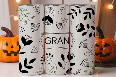 Gran Floral Tumbler Wrap PNG Sublimation PixelChick 