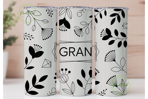 Gran Floral Tumbler Wrap PNG Sublimation PixelChick 