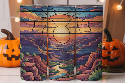 Grand Canyon Stained Glass 20oz Tumbler Sublimation PixelChick 