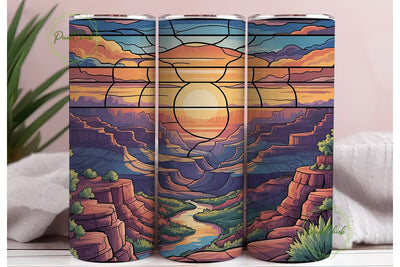 Grand Canyon Stained Glass 20oz Tumbler Sublimation PixelChick 