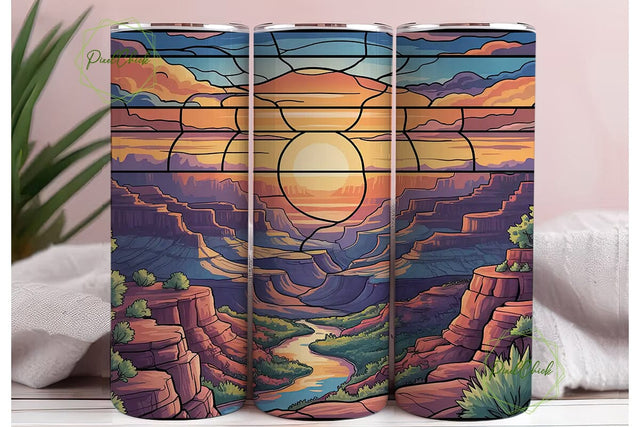 Grand Canyon Stained Glass 20oz Tumbler Sublimation PixelChick 