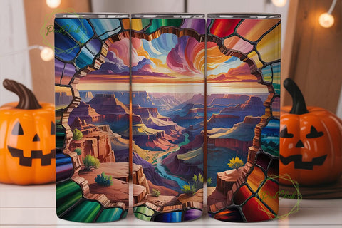 Grand Canyon Stained Glass 20oz Tumbler Sublimation PixelChick 