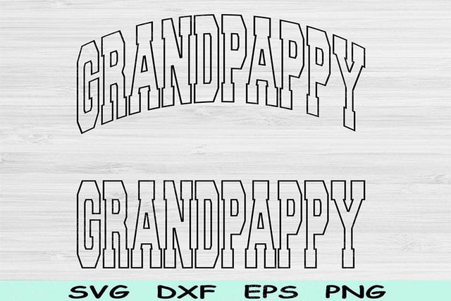 Grand Pappy Svg Cut Files, Grand Pappy Png, Papa Svg Files For Cricut, Grandpa Svg, Papa Svg Block Wave Text Sublimation Digital Designs SVG TiffsCraftyCreations 