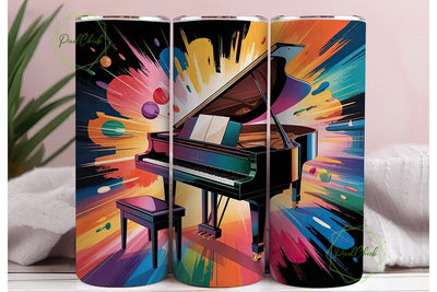 Grand Piano Symphony 20oz Tumbler Wrap Sublimation PixelChick 