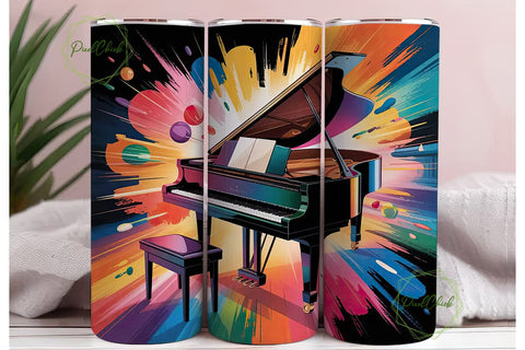 Grand Piano Symphony 20oz Tumbler Wrap Sublimation PixelChick 