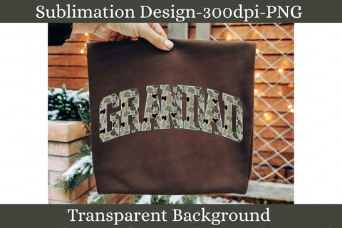 Grandad Camo PNG, Camouflage Varsity Letter Sublimation Design, Grandpa Shirt Graphic Sublimation Keepsake Treasures Designs LLC. 
