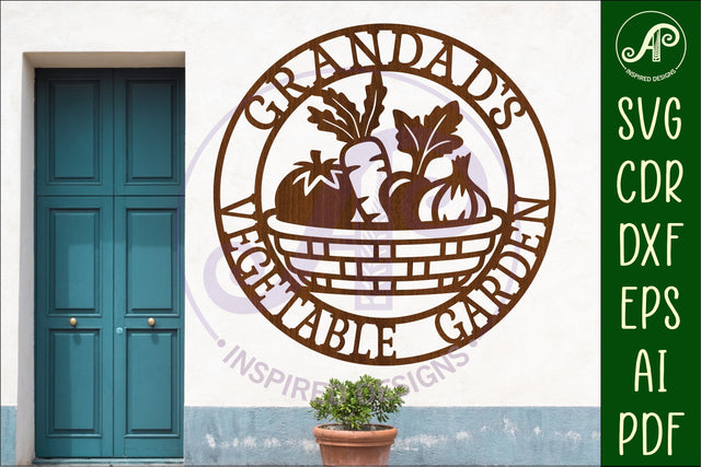 Grandad's Vegetable Garden Sign SVG, Laser Cut Vegetable Gar SVG APInspireddesigns 