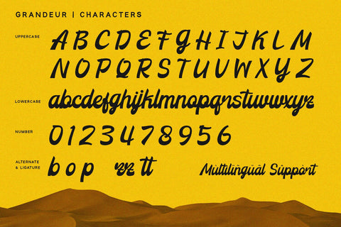 Grandeur - Bold Script Font Alpaprana Studio 