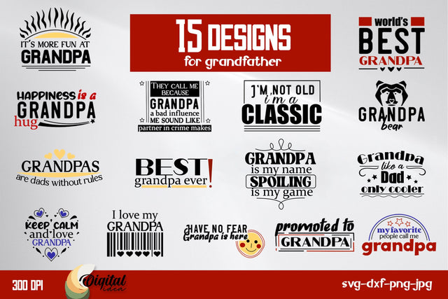 Grandfather SVG Bundle. Grandpa. Family Quotes SVG SVG Evgenyia Guschina 