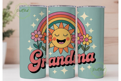 Grandma 20oz Tumbler Wrap Sublimation PixelChick 