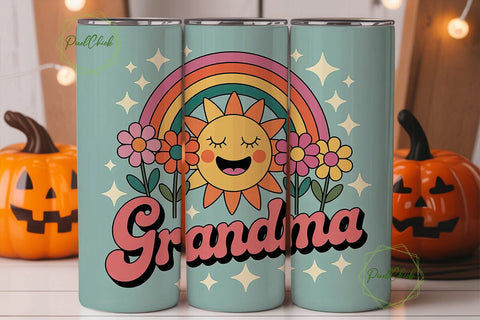 Grandma 20oz Tumbler Wrap Sublimation PixelChick 