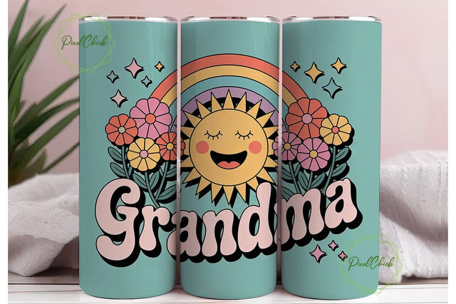 Grandma 20oz Tumbler Wrap Sublimation PixelChick 