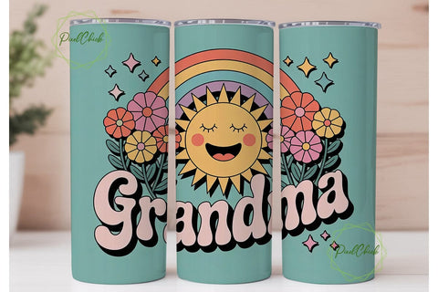 Grandma 20oz Tumbler Wrap Sublimation PixelChick 