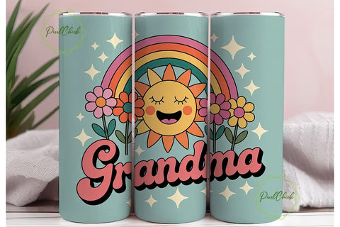 Grandma 20oz Tumbler Wrap Sublimation PixelChick 
