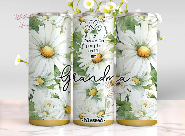 Grandma 20oz Wrap Tumbler Wrap, Grandma Sublimation Tumbler Designs, 20 oz Daisy Tumbler PNG Instant DIGITAL DOWNLOAD Sublimation WillowSageDesign 