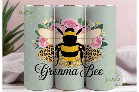 Grandma Bee 20oz Tumbler Wrap Sublimation PixelChick 