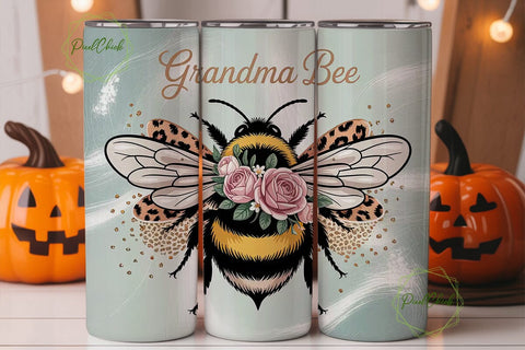 Grandma Bee 20oz Tumbler Wrap Sublimation PixelChick 
