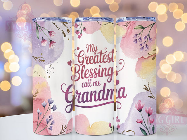 Grandma Blessings Family Tumbler, 20oz Tumbler Wrap, Grandma Quote Tumbler, Blessings Tumbler, Family Tumbler, Grandparent Tumbler, Gift for Grandma Tumbler Sublimation SvggirlplusArt 