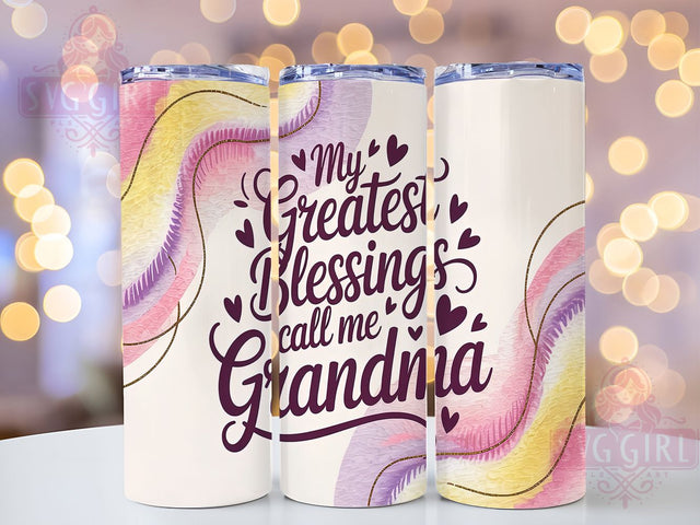 Grandma Blessings Family Tumbler, 20oz Tumbler Wrap, Grandma Quote Tumbler, Blessings Tumbler, Family Tumbler, Grandparent Tumbler, Gift for Grandma Tumbler Sublimation SvggirlplusArt 