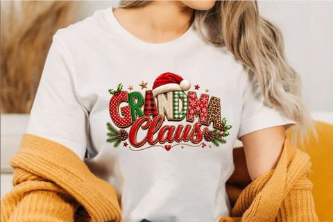 Grandma Claus Christmas Typography PNG Sublimation SVGArt 