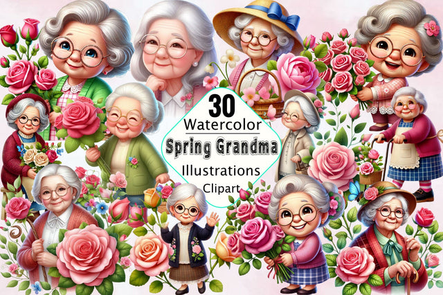 Grandma Clipart Spring Grandmother Sublimation SVGArt 