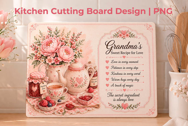 Grandma Cutting Board PNG, Mothers day sublimation Sublimation KMarinaDesign 