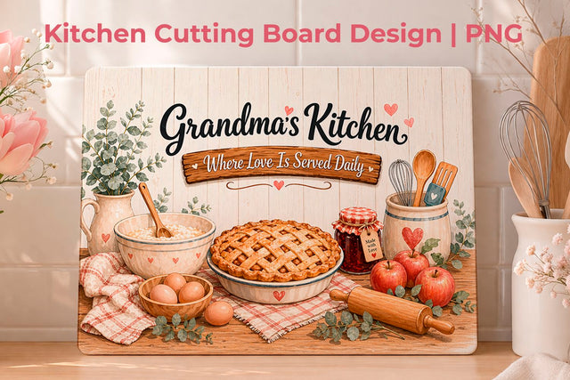 Grandma Cutting Board PNG Sublimation KMarinaDesign 