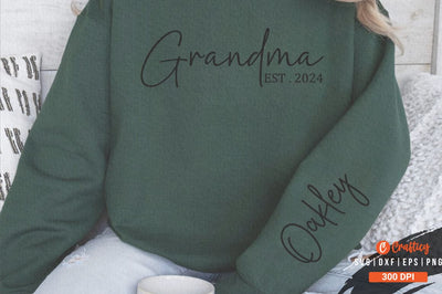 Grandma est . 2024 Sleeve Svg Design SVG Designangry 