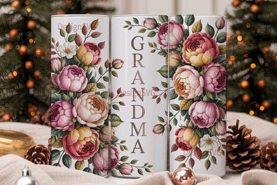 Grandma Floral 20oz Tumbler Wrap Sublimation DesignSVG 