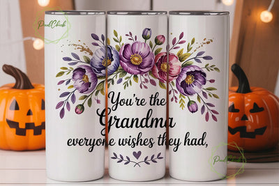 Grandma Floral Tumbler Wrap Sublimation PixelChick 