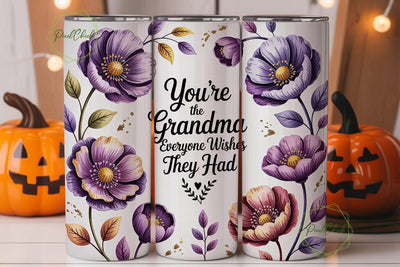Grandma Floral Tumbler Wrap Sublimation PixelChick 