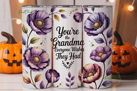 Grandma Floral Tumbler Wrap Sublimation PixelChick 
