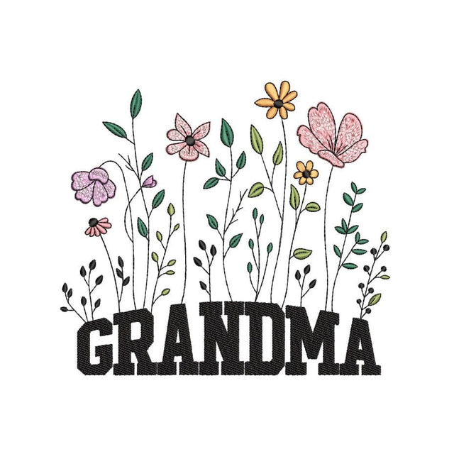 Grandma Flower Embroidery Design, 3 sizes, Instant Download Embroidery/Applique DESIGNS Nino Nadaraia 
