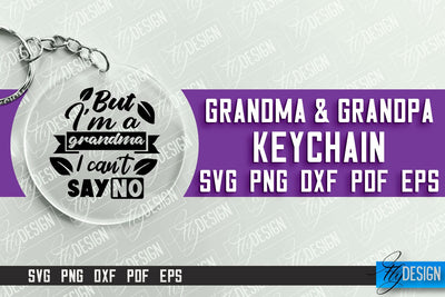 Grandma & Grandpa Keychain | Quotes SVG | Round Keychain Designs SVG Fly Design 