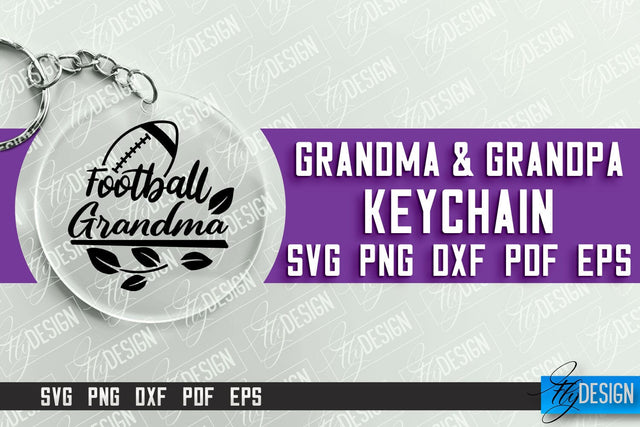 Grandma & Grandpa Keychain | Quotes SVG | Round Keychain Designs SVG Fly Design 