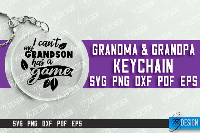 Grandma & Grandpa Keychain | Quotes SVG | Round Keychain Designs SVG Fly Design 