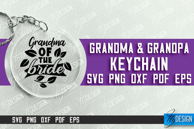 Grandma & Grandpa Keychain | Quotes SVG | Round Keychain Designs SVG Fly Design 