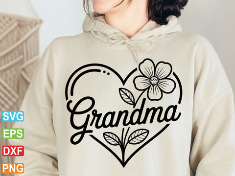 Grandma Heart Floral SVG, Mothers Day Cut File (Digital Download) SVG artprintfile 
