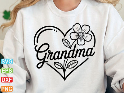 Grandma Heart Floral SVG, Mothers Day Cut File (Digital Download) SVG artprintfile 