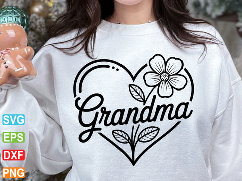 Grandma Heart Floral SVG, Mothers Day Cut File (Digital Download) SVG artprintfile 