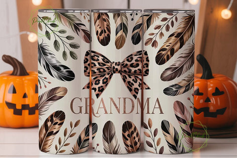 Grandma Leopard Tumbler Wrap Sublimation PixelChick 