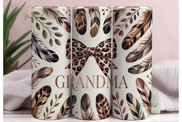 Grandma Leopard Tumbler Wrap Sublimation PixelChick 