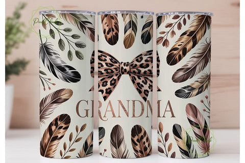Grandma Leopard Tumbler Wrap Sublimation PixelChick 