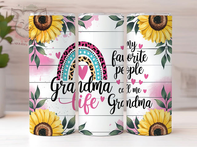 Grandma Life Inspirational Floral Tumbler, Sublimation Design, Grandma Gift Idea, Inspirational Tumbler Wrap, Floral Grandma Tumbler, Grandmother Appreciation Tumbler Sublimation Lara' s Designs 