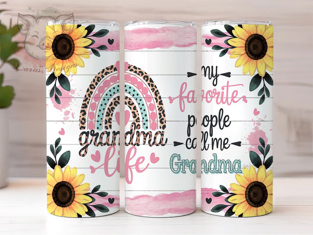 Grandma Life Inspirational Floral Tumbler, Sublimation Design, Grandma Gift Idea, Inspirational Tumbler Wrap, Floral Grandma Tumbler, Grandmother Appreciation Tumbler Sublimation Lara' s Designs 