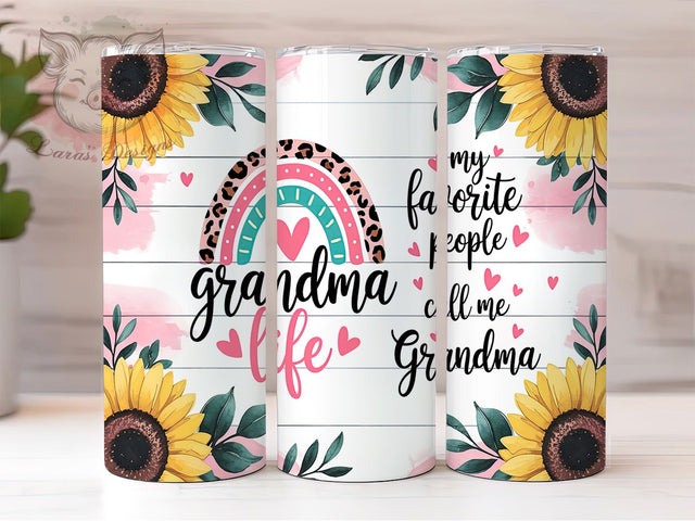 Grandma Life Inspirational Floral Tumbler, Sublimation Design, Grandma Gift Idea, Inspirational Tumbler Wrap, Floral Grandma Tumbler, Grandmother Appreciation Tumbler Sublimation Lara' s Designs 