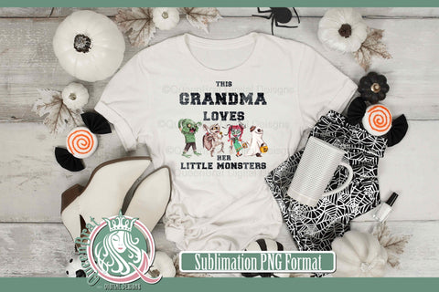 Grandma Loves Her Little Monsters Sublimation Sublimation QueenBrat Digital Designs 