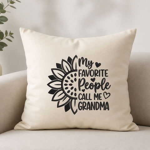 Grandma Machine Embroidery Design – My Favorite People Call Me Grandma Sunflower Embroidery File Embroidery/Applique DESIGNS PatternFeed8 