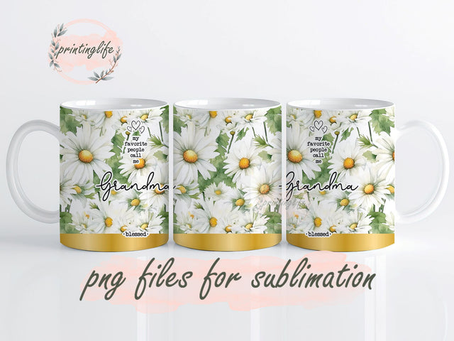 Grandma Mug Wrap Design, Instant Digital Design Download Mug Wrap Design, Mug Design PNG Sublimation PrintingLife 
